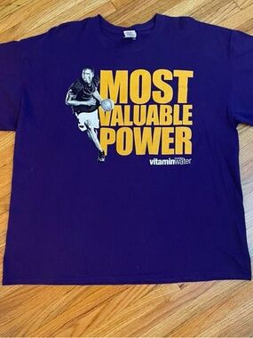 Vintage Kobe Bryant Most Valuable Power MVP Vitamin Water Promo T-Shirt